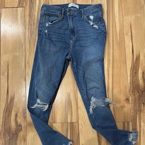 Abercrombie & Fitch Distressed Blue Jeans
